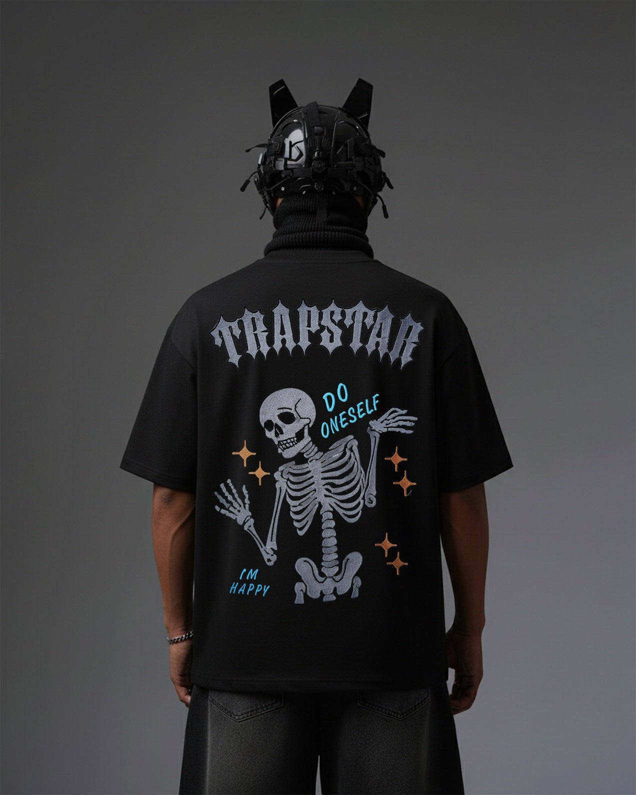 TRAPSTAR SKELETON EMBROIDERY OVER-SIZED T SHIRT