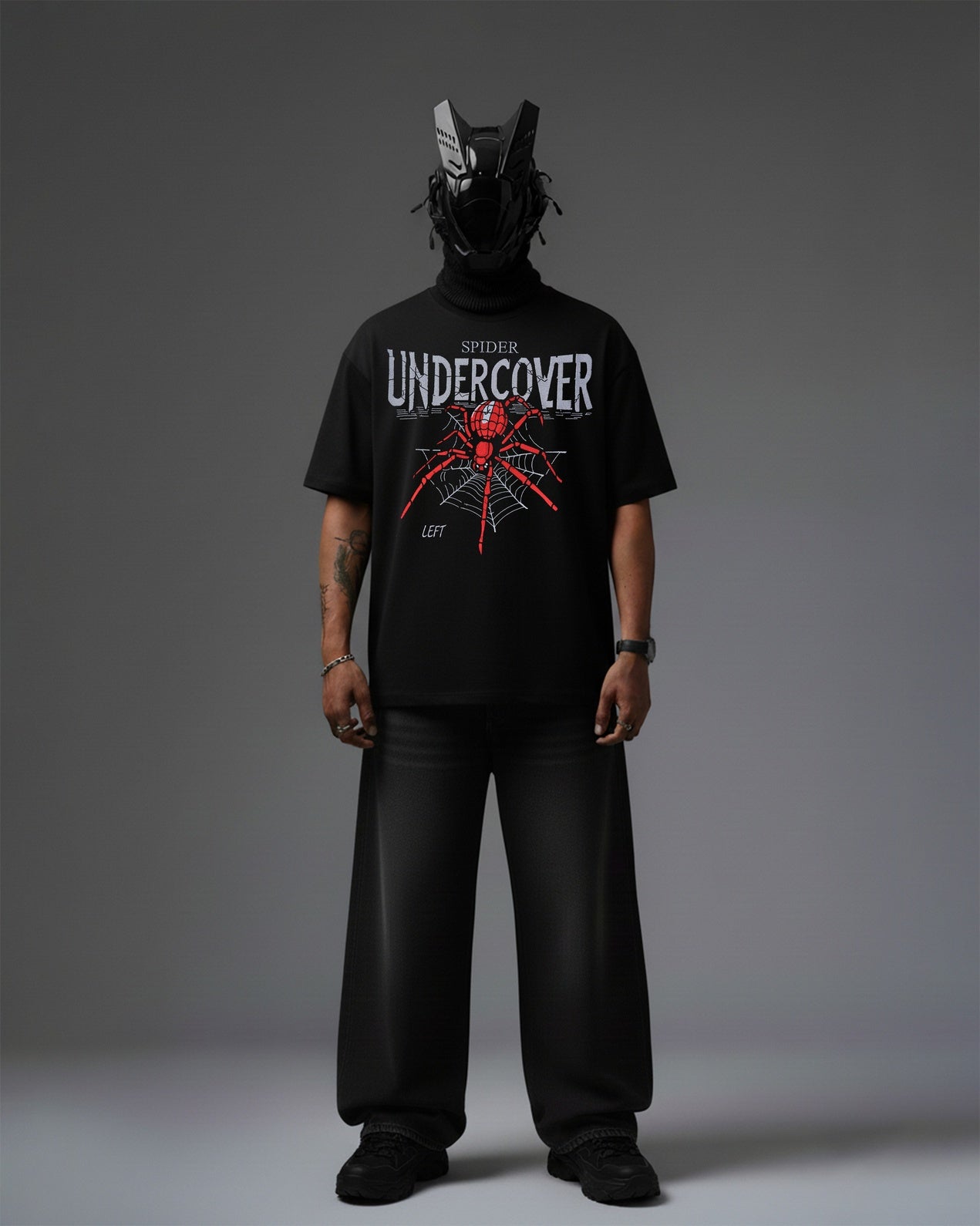 SPIDER UNDERCOVER EMBROIDERY OVER-SIZED T SHIRT