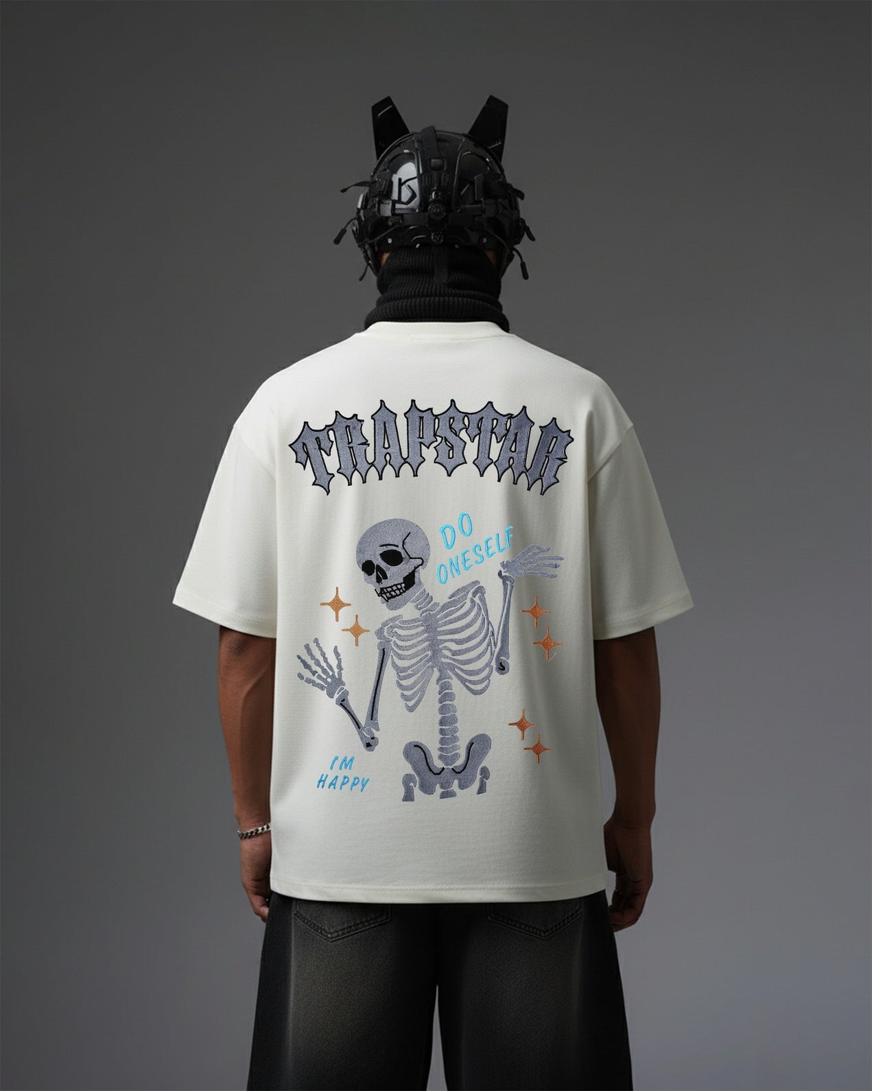 TRAPSTAR SKELETON EMBROIDERY OVER-SIZED T SHIRT