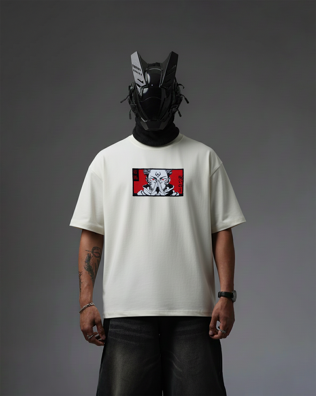SUKUNA EMBROIDERY OVERSIZED T SHIRT