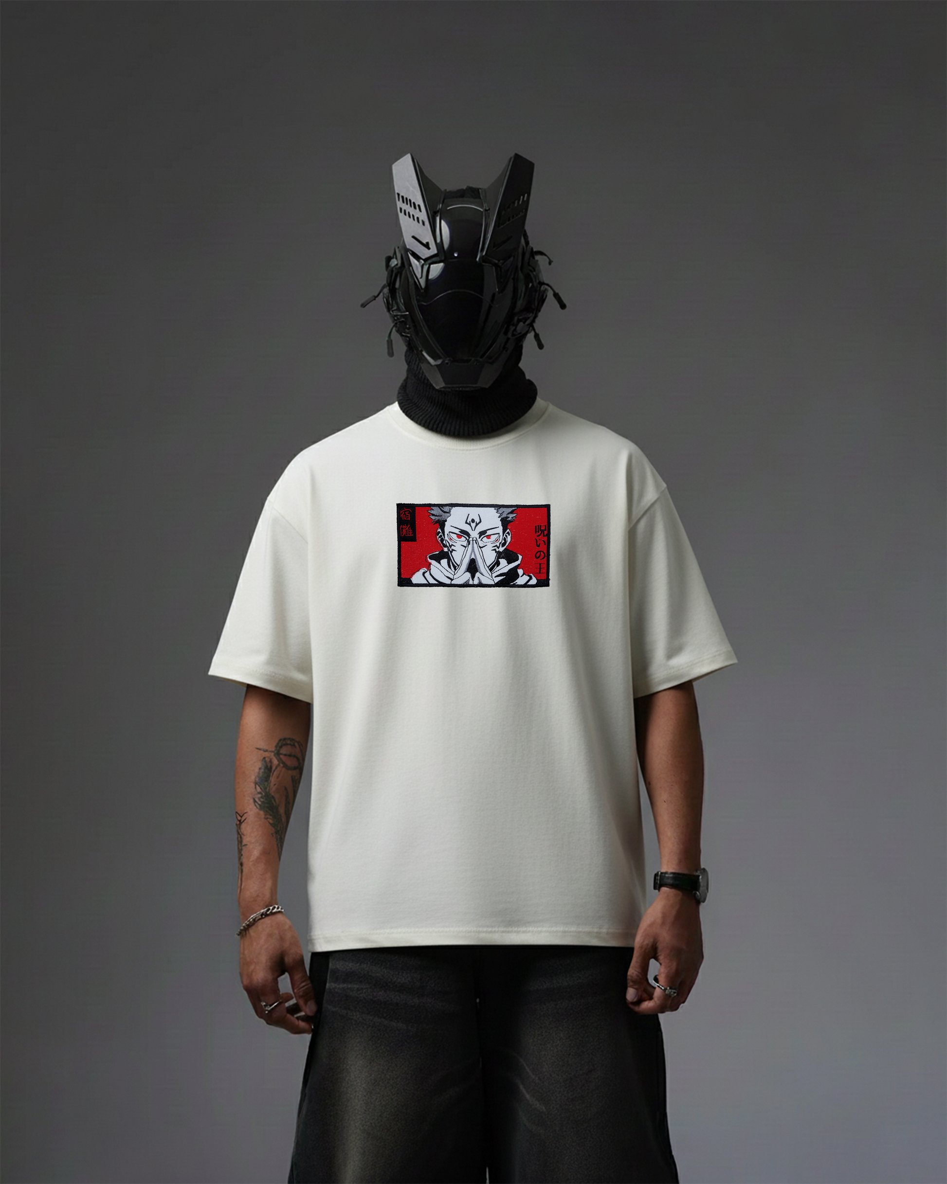 SUKUNA EMBROIDERY OVERSIZED T SHIRT