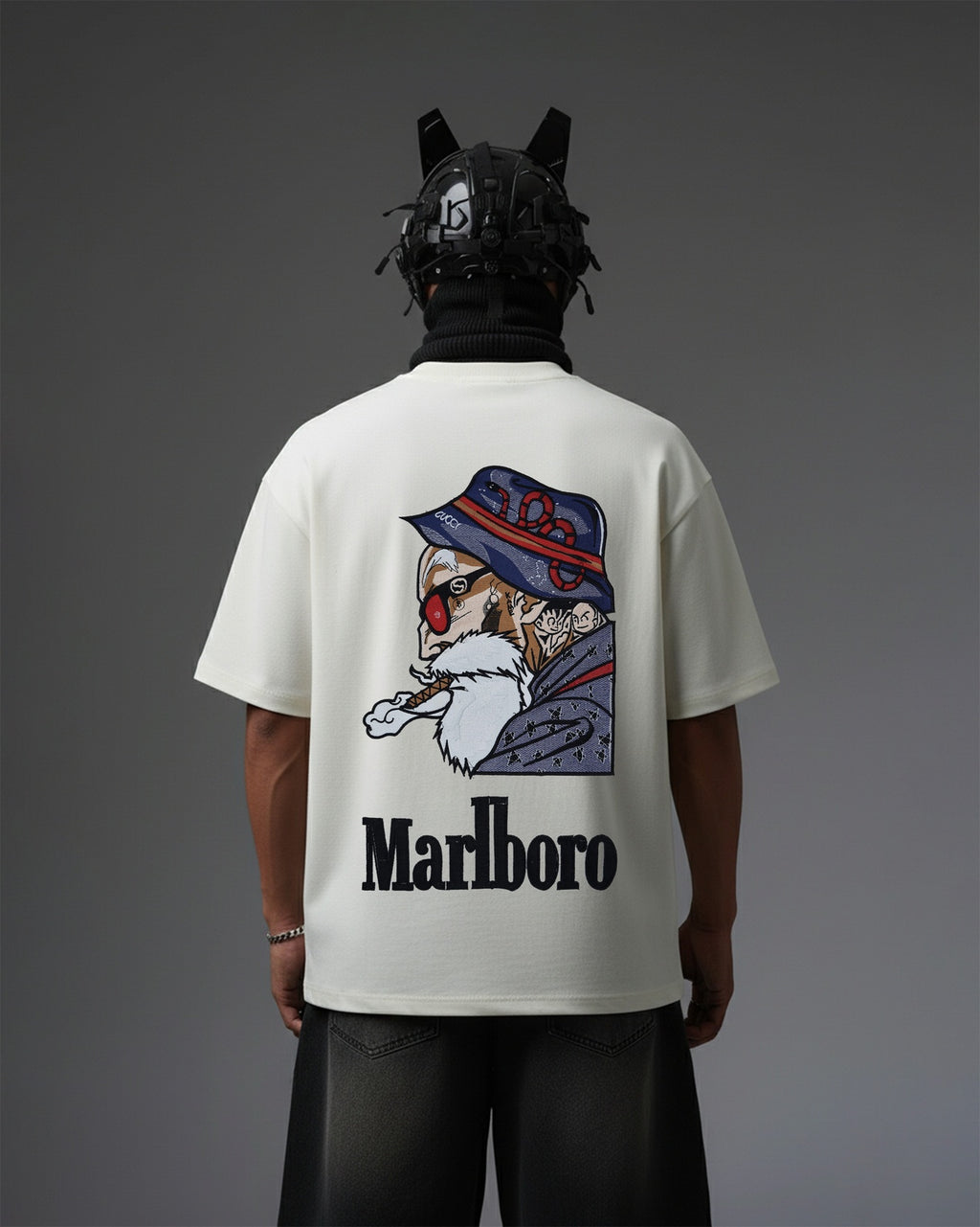 MARLBORO EMBROIDERY OVER-SIZED T SHIRT
