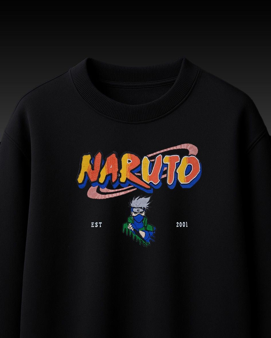 Kakashi Embroidery Over-Sized T Shirt