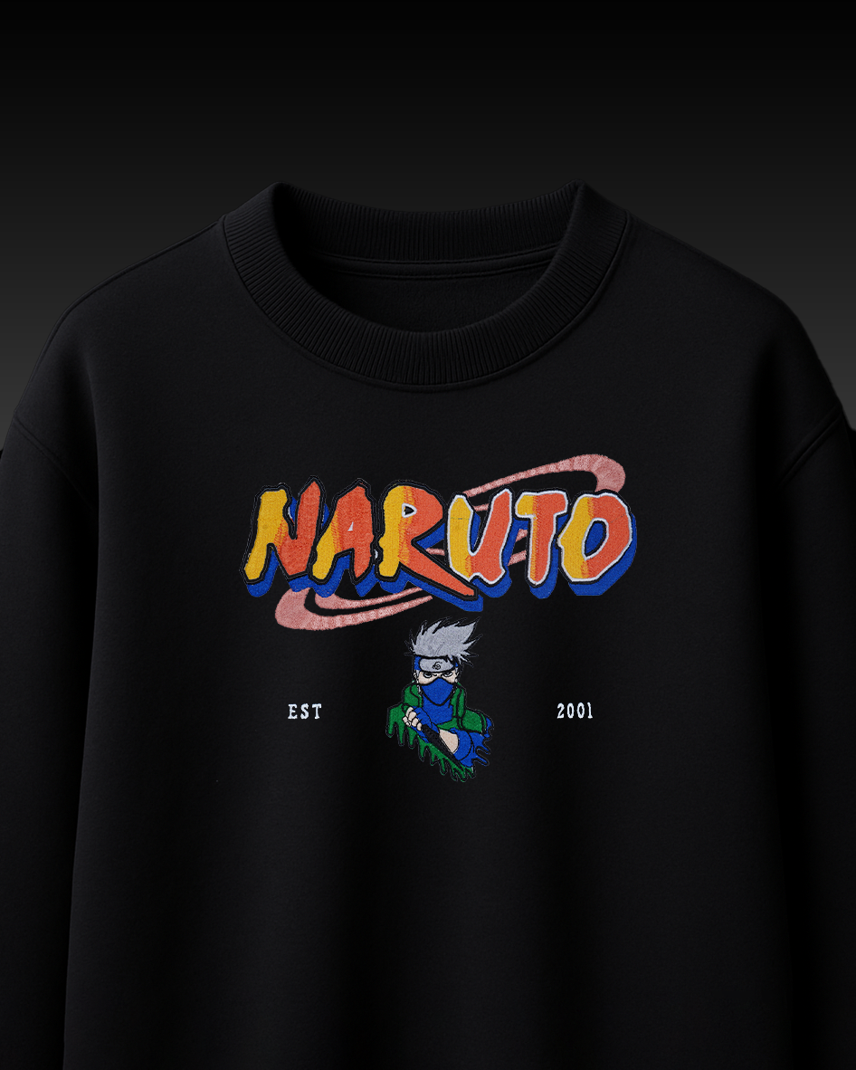 KAKASHI EMBROIDERY OVER-SIZED T SHIRT