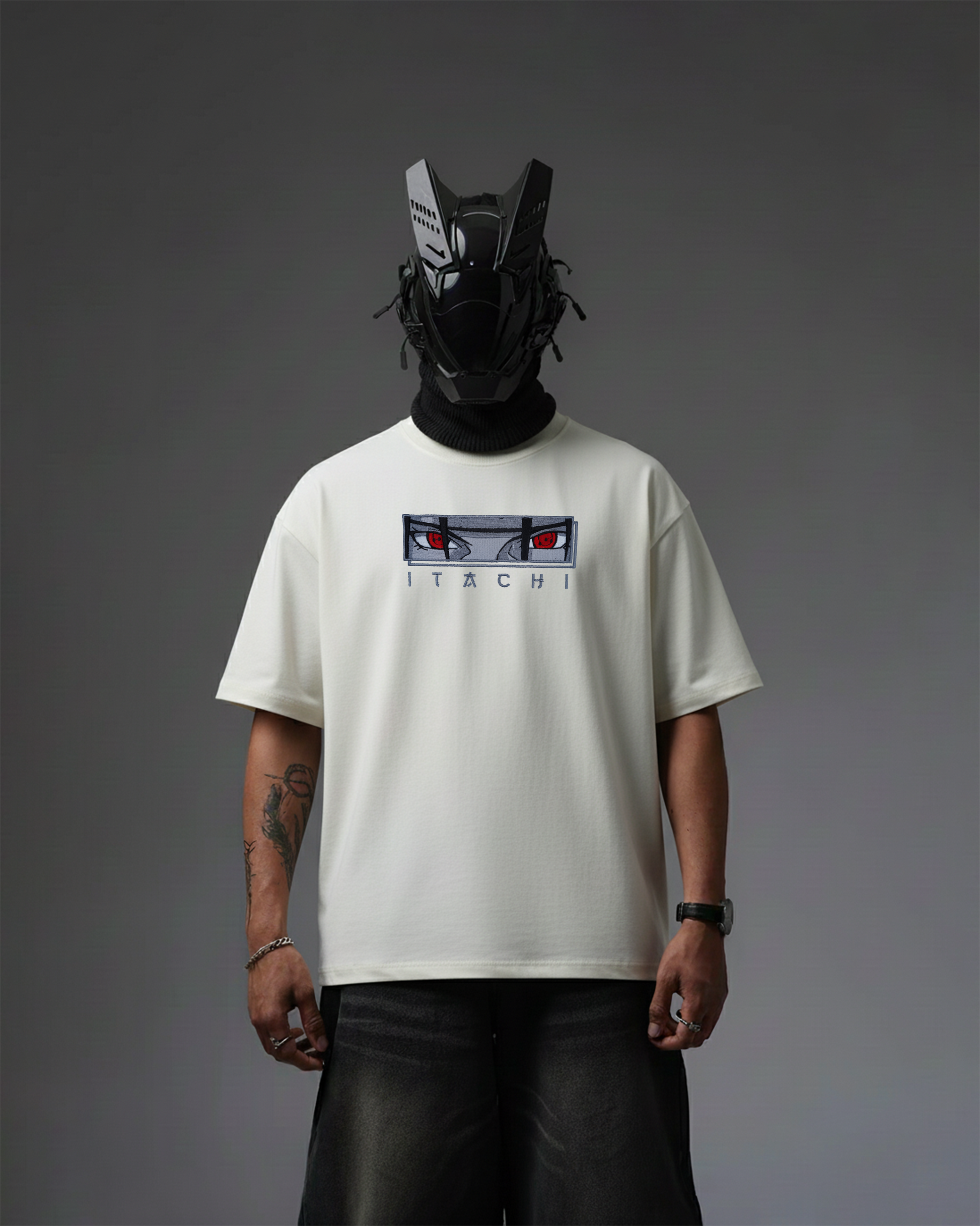 ITACHI EMBROIDERY OVER-SIZED T SHIRT