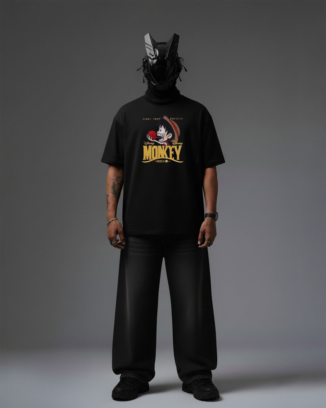 DISNEY LUFFY EMBROIDERY OVER-SIZED T SHIRT