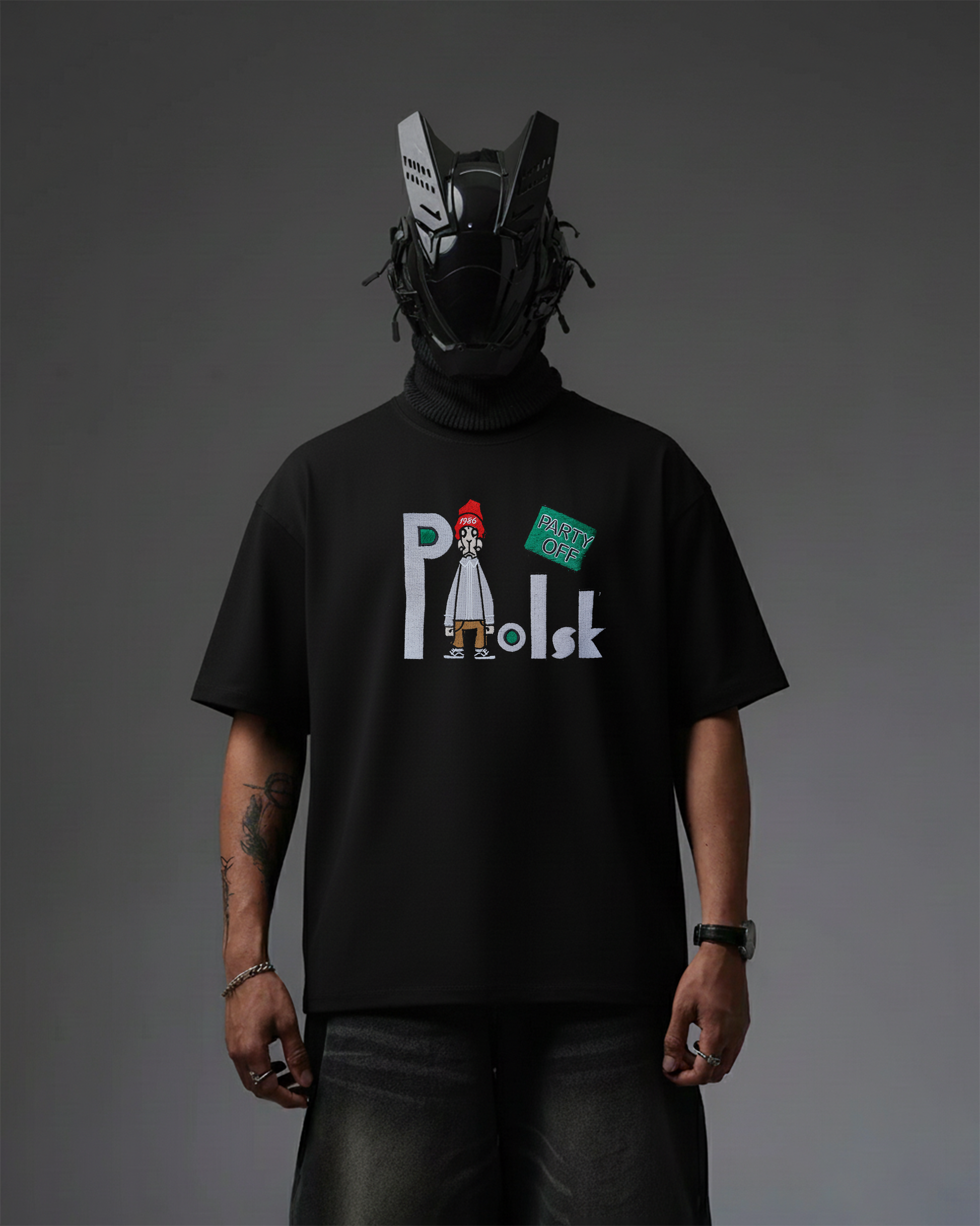 POLSK EMBROIDERY OVER-SIZED T SHIRT