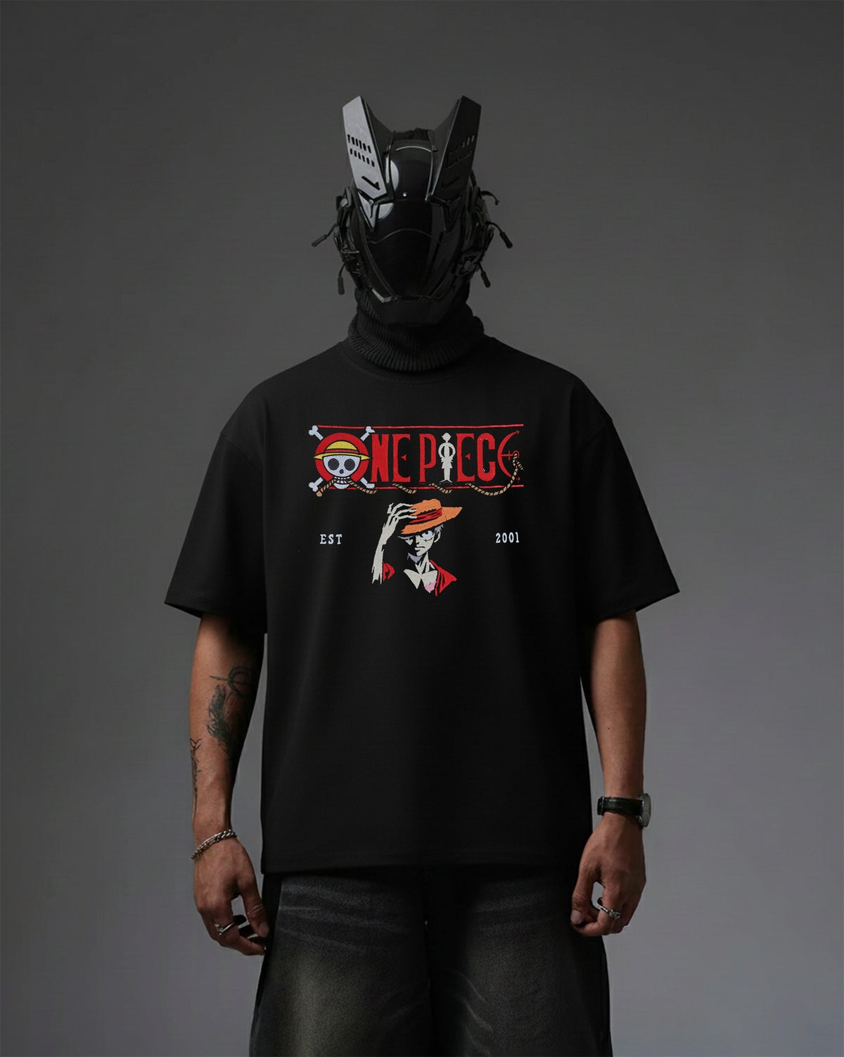 One-Piece Embroidery Over-Sized T Shirt