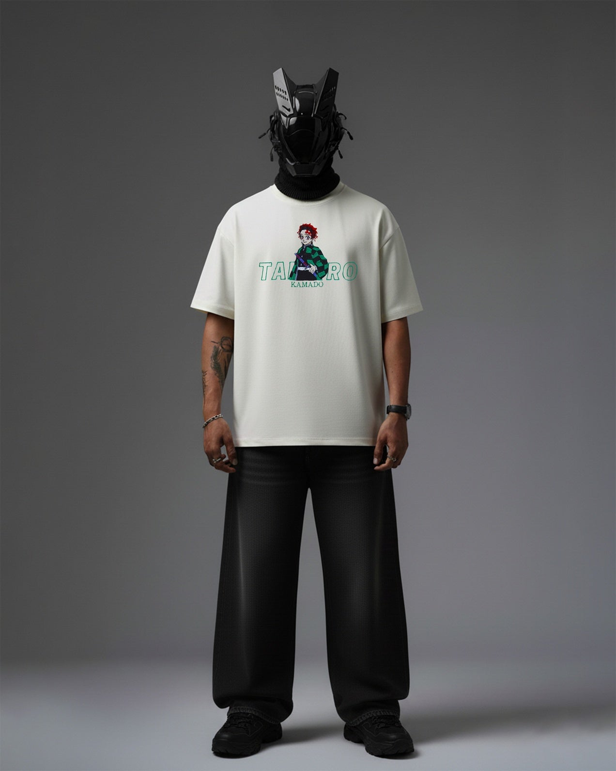 TANJIRO EMBROIDERY OVER-SIZED T SHIRT