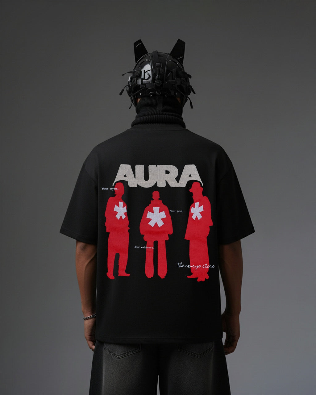 AURA APPLIQUE WITH EMBROIDERY OVER-SIZED T SHIRT