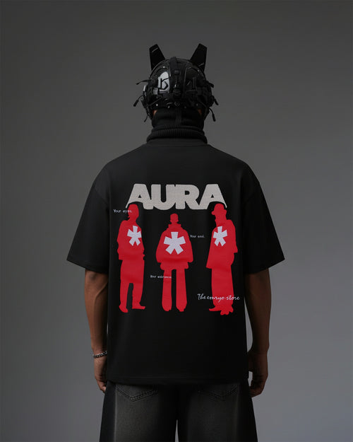 AURA APPLIQUE WITH EMBROIDERY OVER-SIZED T SHIRT
