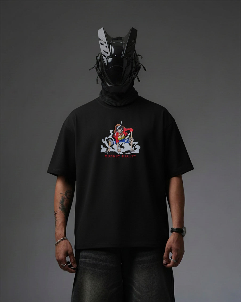 LUFFY EMBROIDERY OVER-SIZED T SHIRT