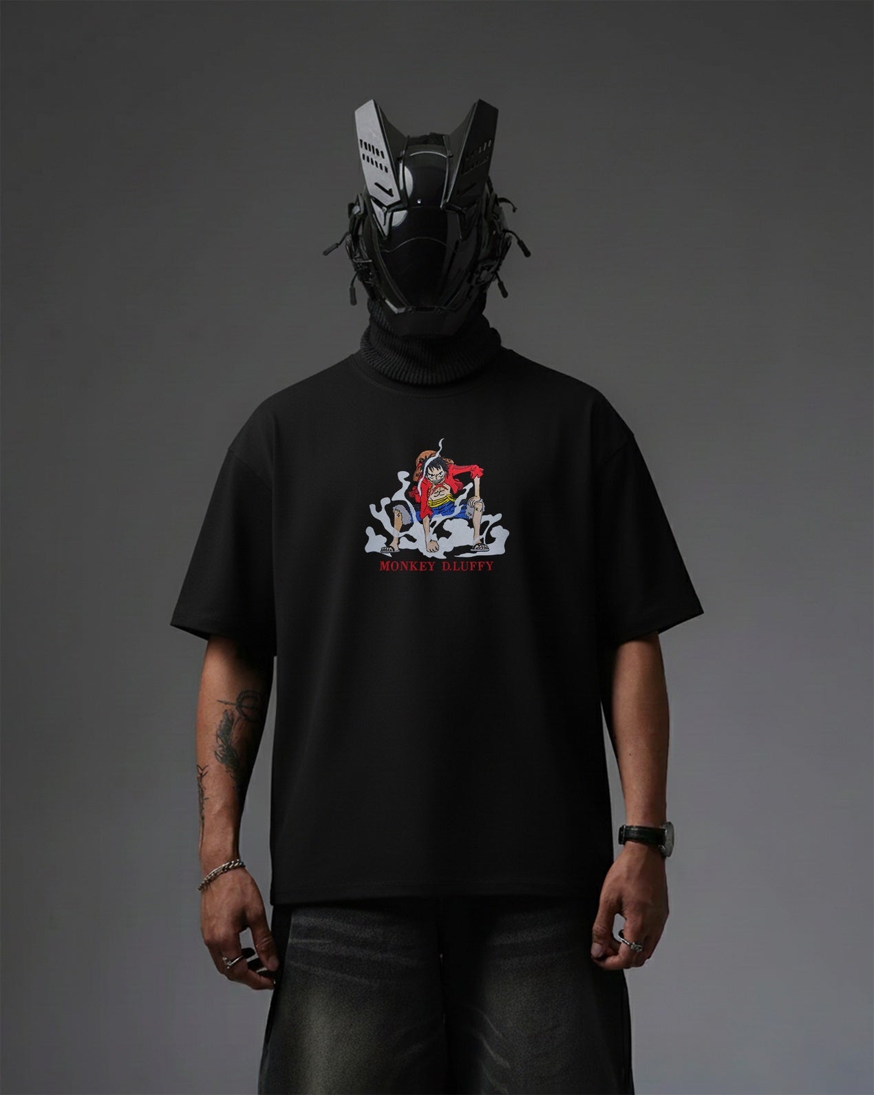 LUFFY EMBROIDERY OVER-SIZED T SHIRT