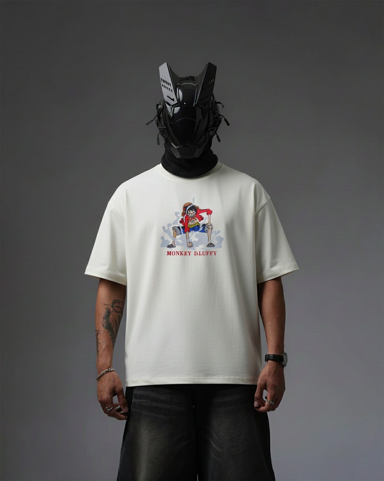 LUFFY EMBROIDERY OVER-SIZED T SHIRT