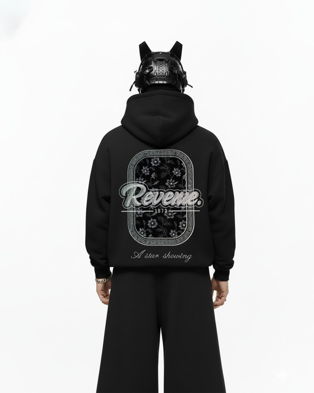 Revenue Velvette Applique Embroidery Oversized Hoodie