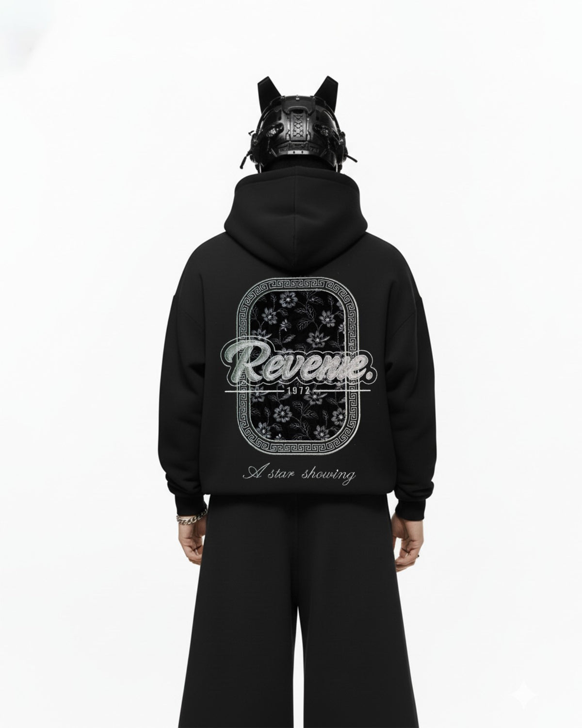 Revenue Velvette Applique Embroidery Oversized Hoodie