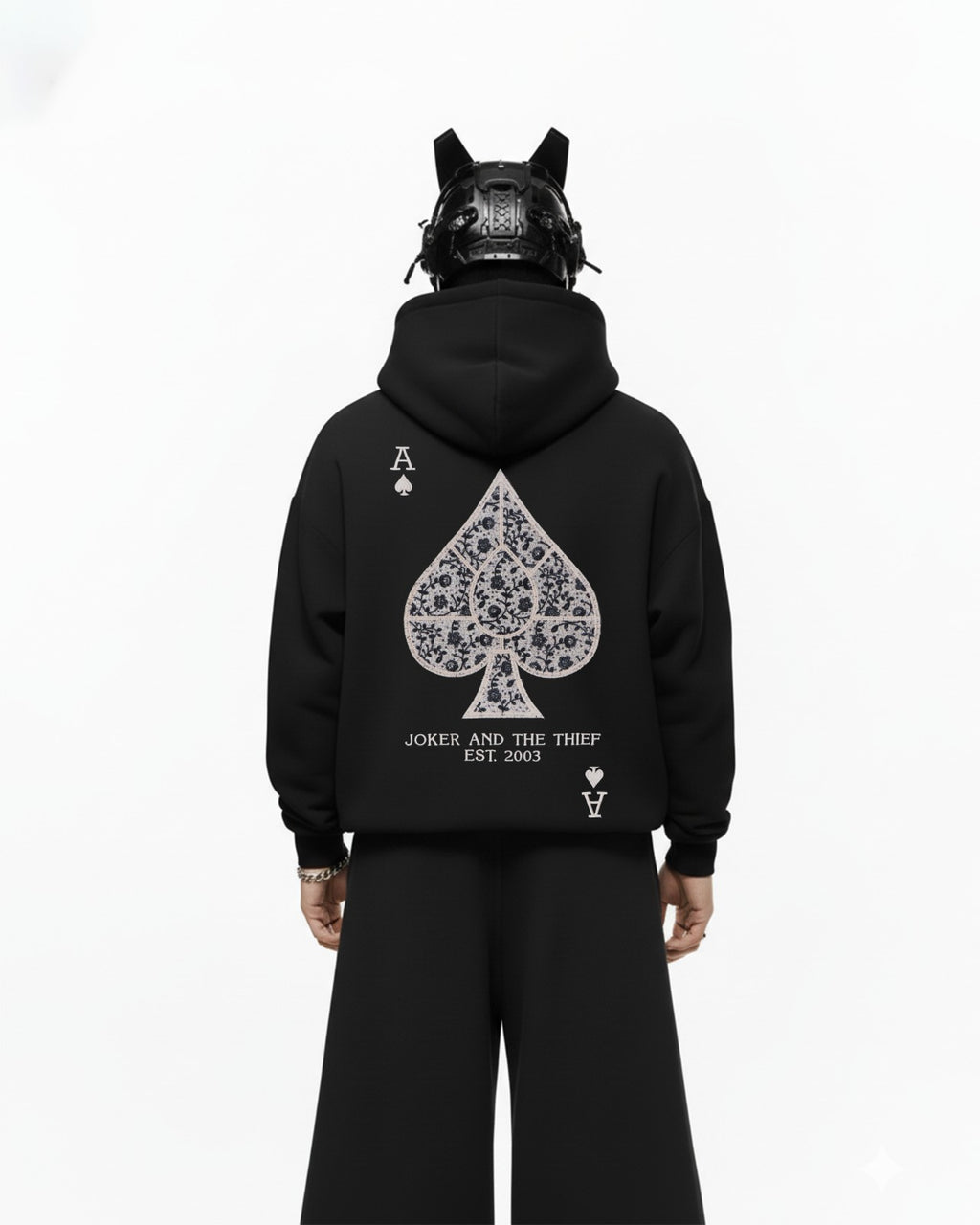 Royal Spade Applique Embroidery Oversized Hoodie