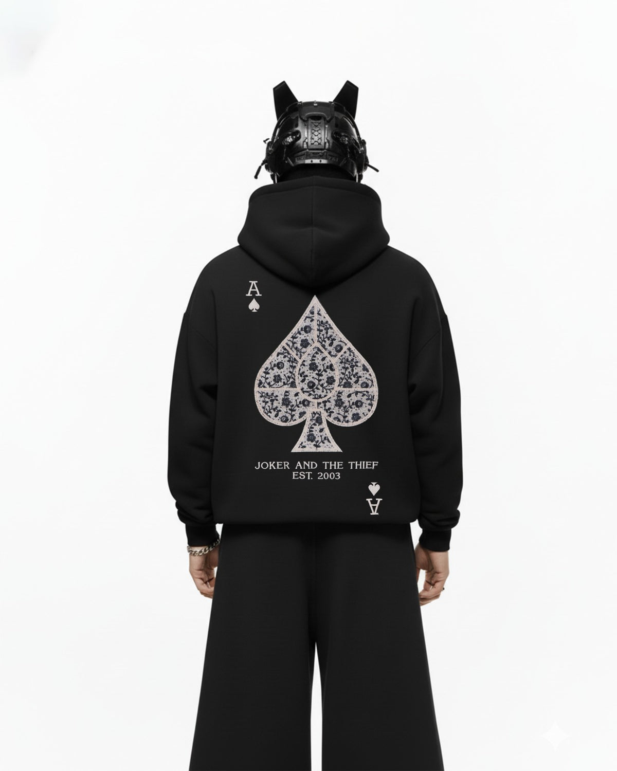 Royal Spade Applique Embroidery Oversized Hoodie