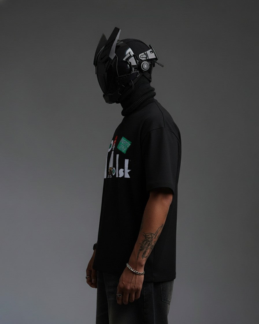 POLSK EMBROIDERY OVER-SIZED T SHIRT