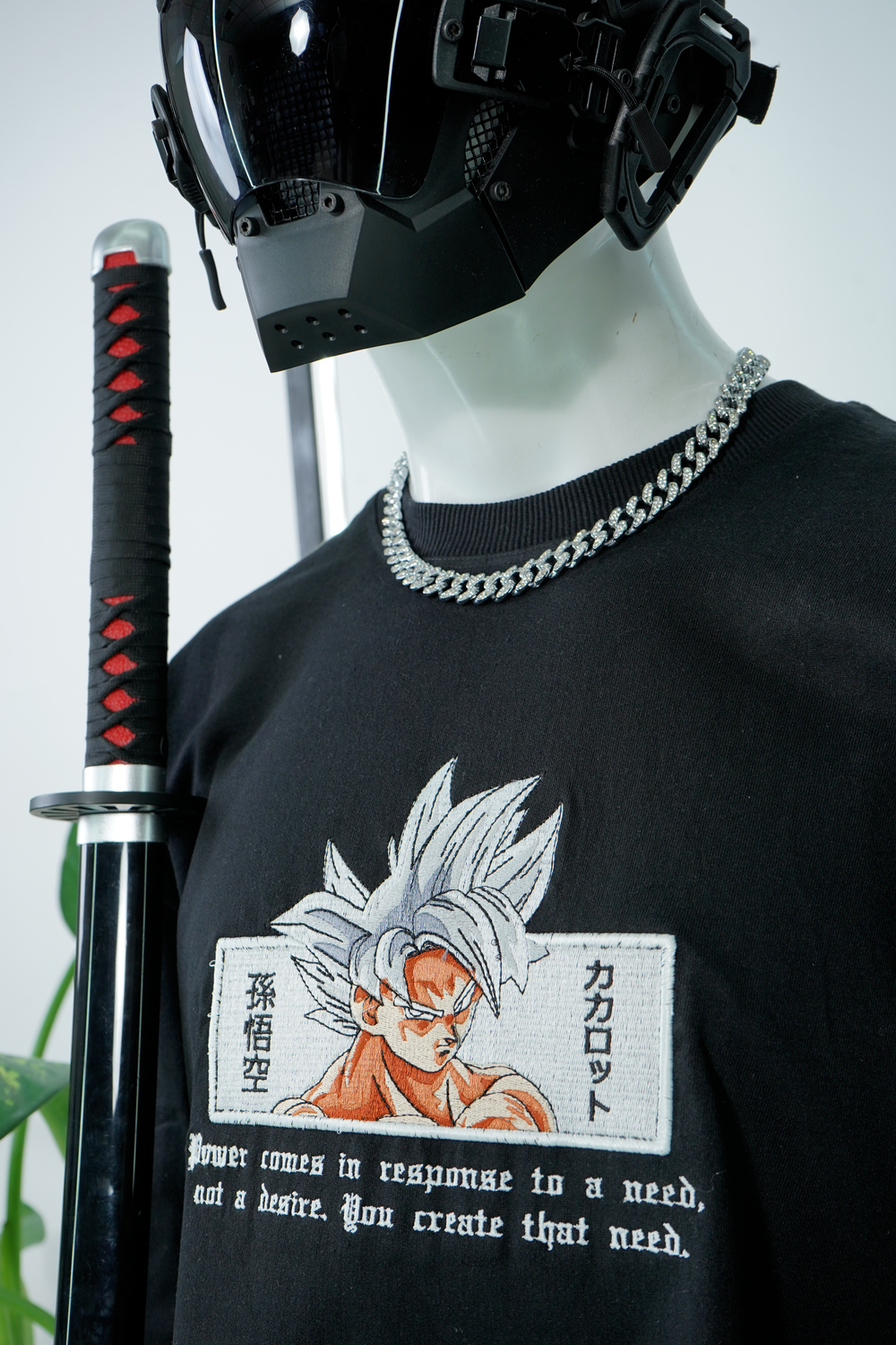 GOKU POWER EMBROIDERY OVER-SIZED T SHIRT