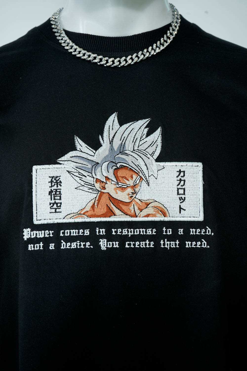 GOKU POWER EMBROIDERY OVER-SIZED T SHIRT