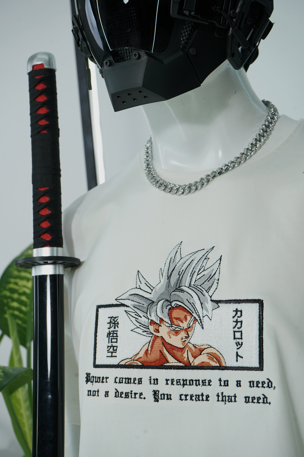 GOKU POWER EMBROIDERY OVER-SIZED T SHIRT