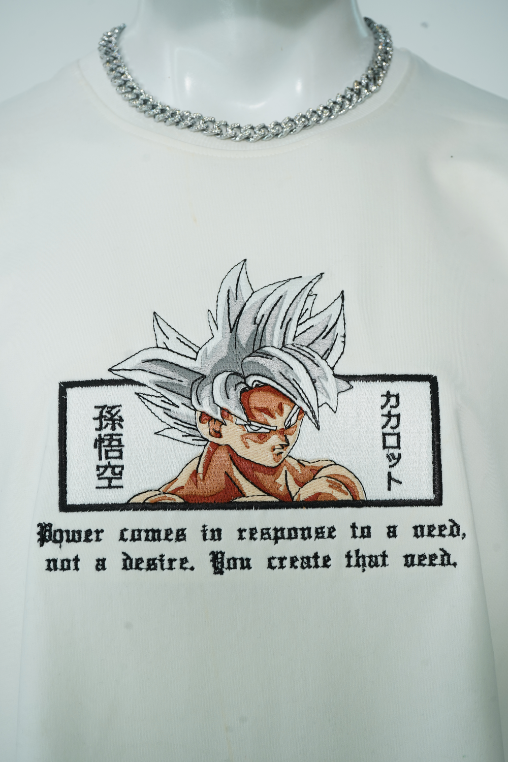 GOKU POWER EMBROIDERY OVER-SIZED T SHIRT