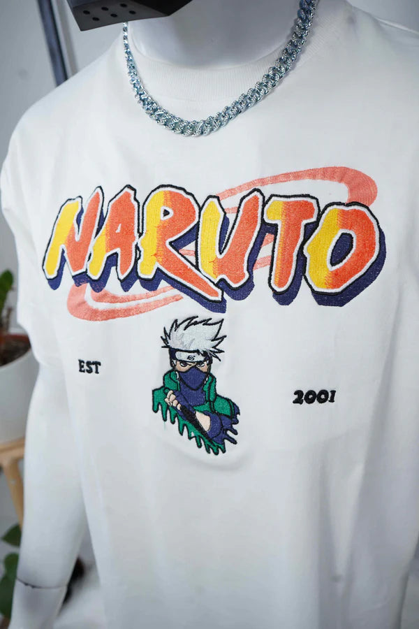 KAKASHI EMBROIDERY OVER-SIZED T SHIRT