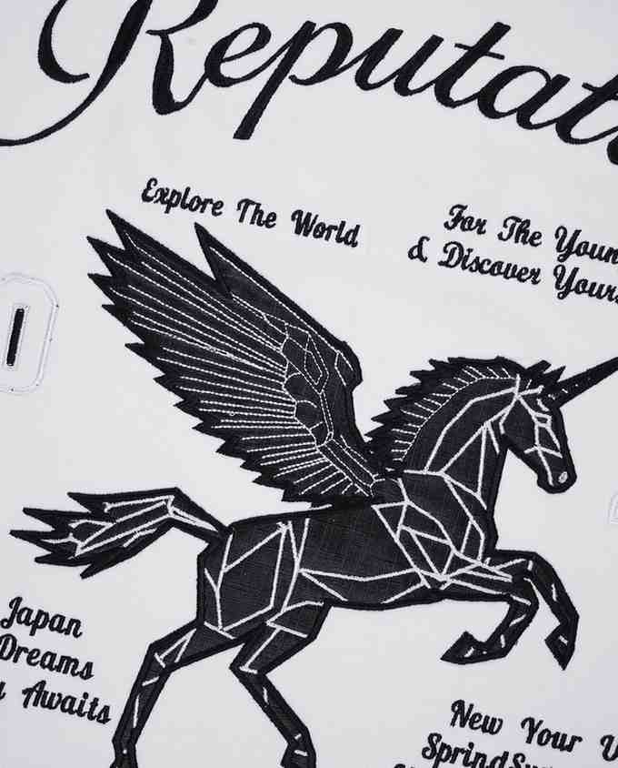 Reputation Unicorn Leather Embroidery Over-Sized T Shirt