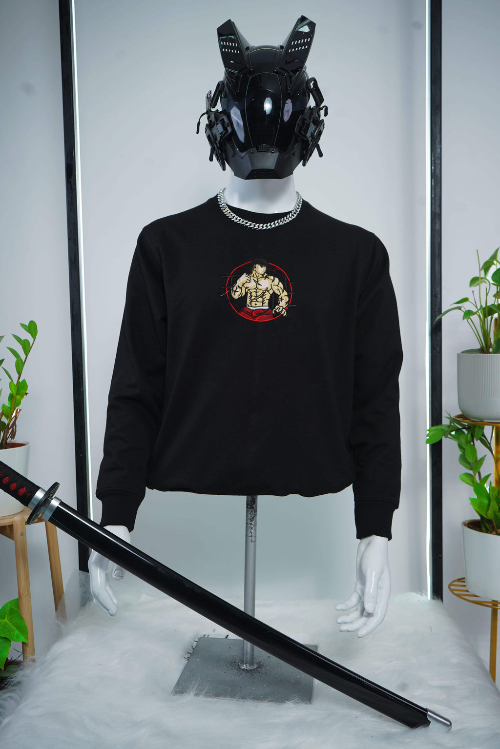 BAKI HANMA EMBROIDERY SWEATSHIRT - My Store