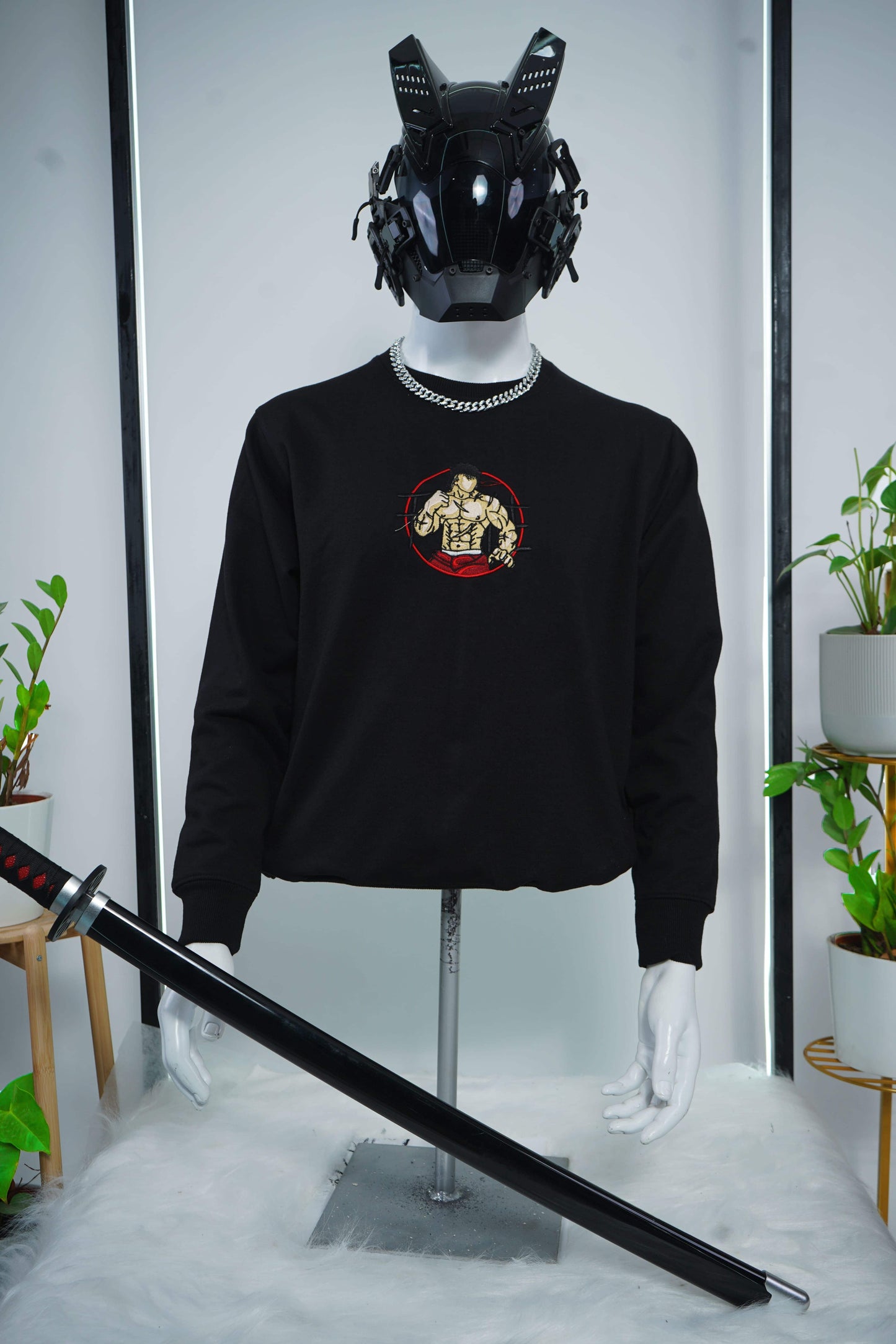 BAKI HANMA EMBROIDERY SWEATSHIRT