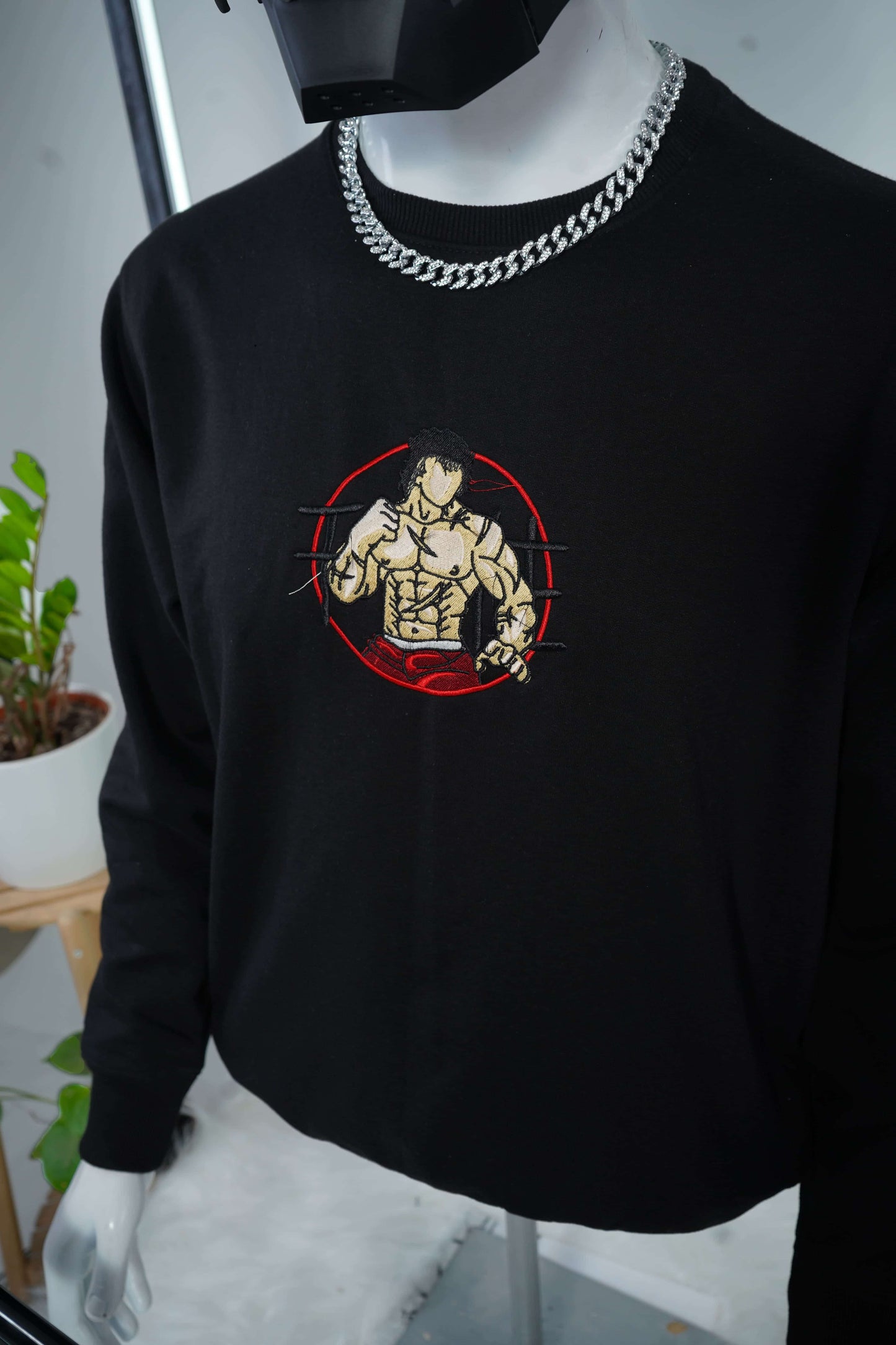 BAKI HANMA EMBROIDERY SWEATSHIRT