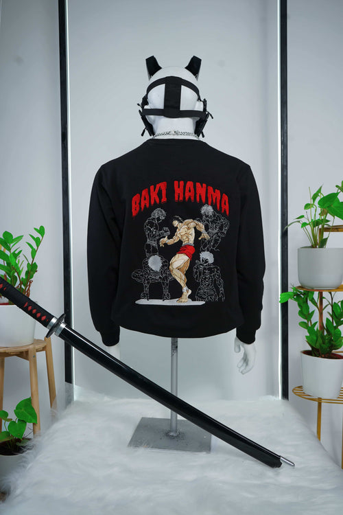 BAKI HANMA EMBROIDERY SWEATSHIRT - My Store