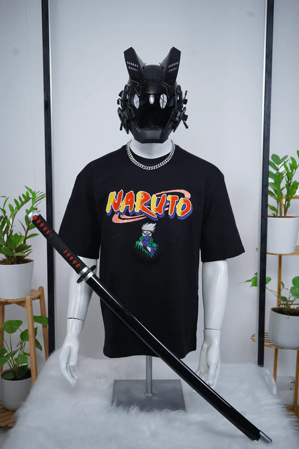 KAKASHI EMBROIDERY OVER-SIZED T SHIRT