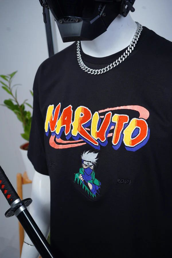 KAKASHI EMBROIDERY OVER-SIZED T SHIRT