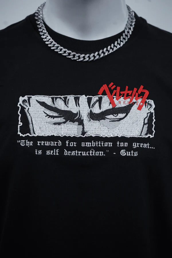 BERSERK EMBROIDERY OVER-SIZED T SHIRT