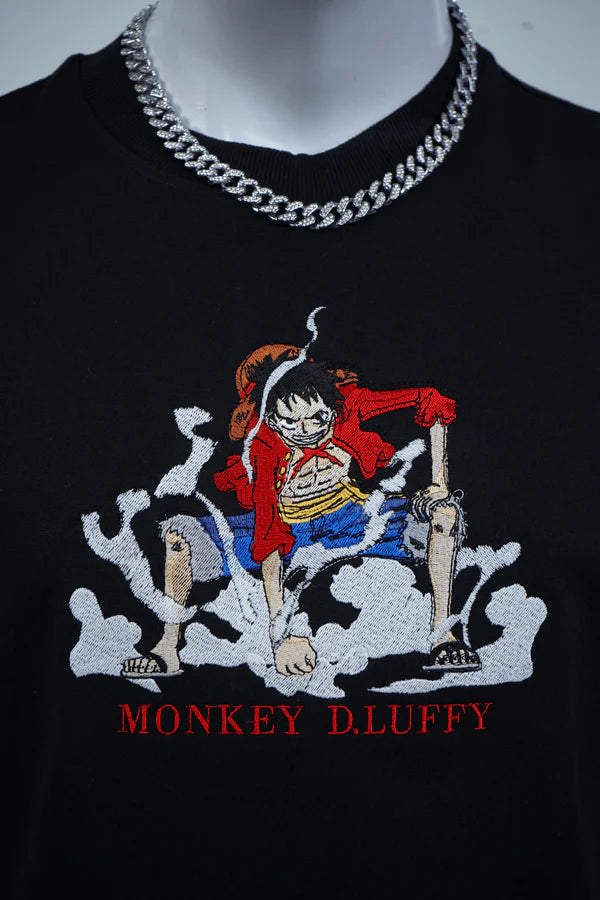 LUFFY EMBROIDERY OVER-SIZED T SHIRT