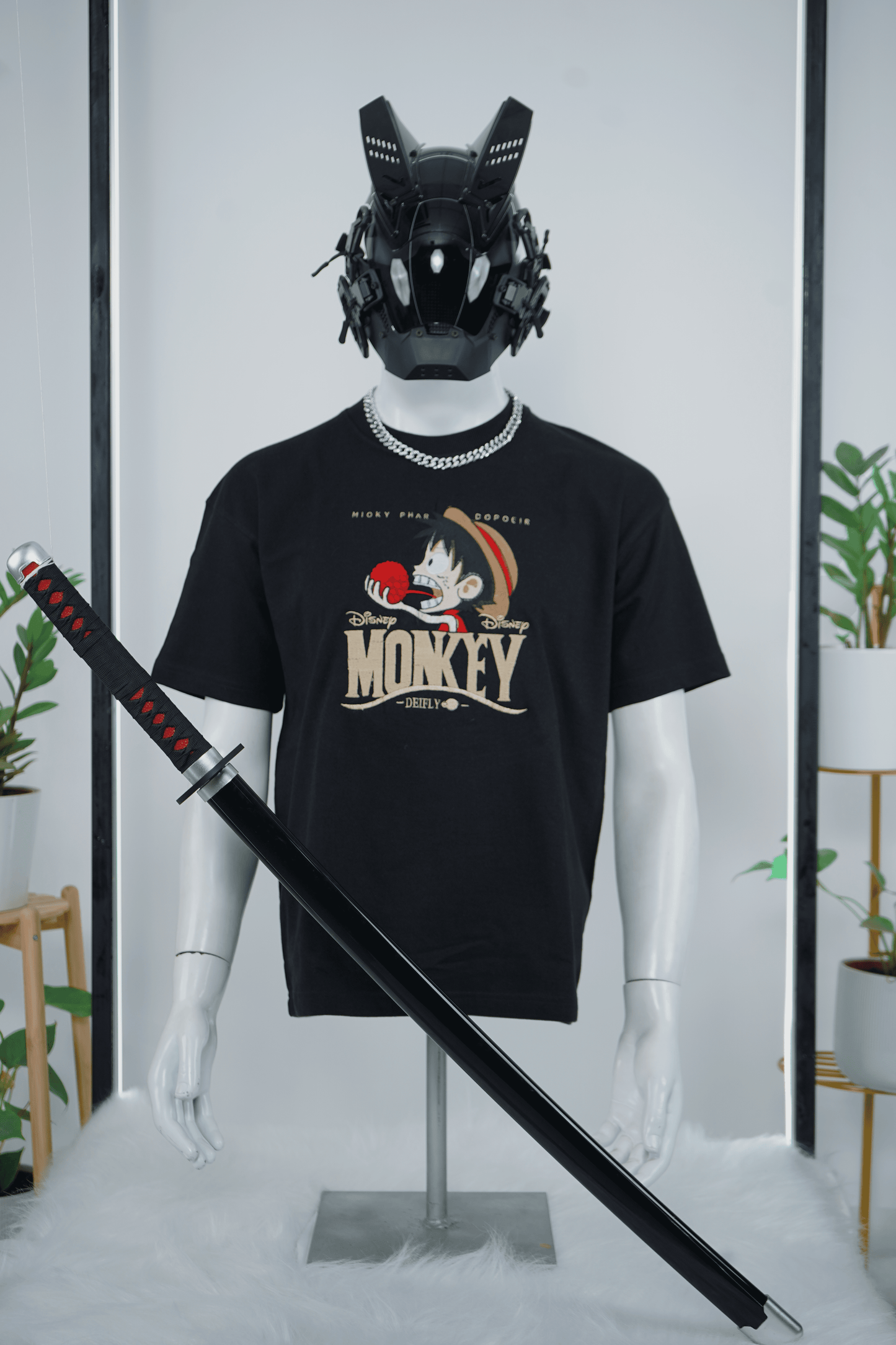 DISNEY LUFFY EMBROIDERY OVER-SIZED T SHIRT