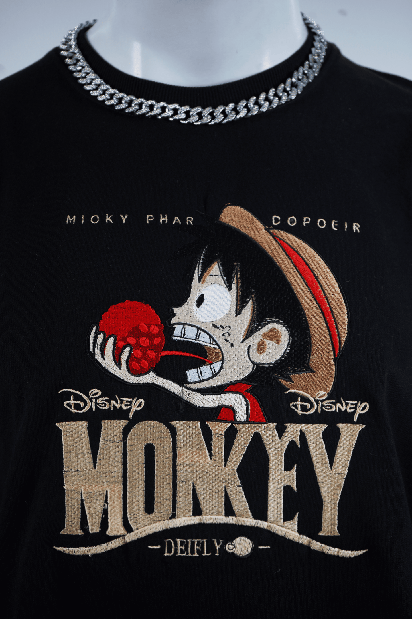 DISNEY LUFFY EMBROIDERY OVER-SIZED T SHIRT