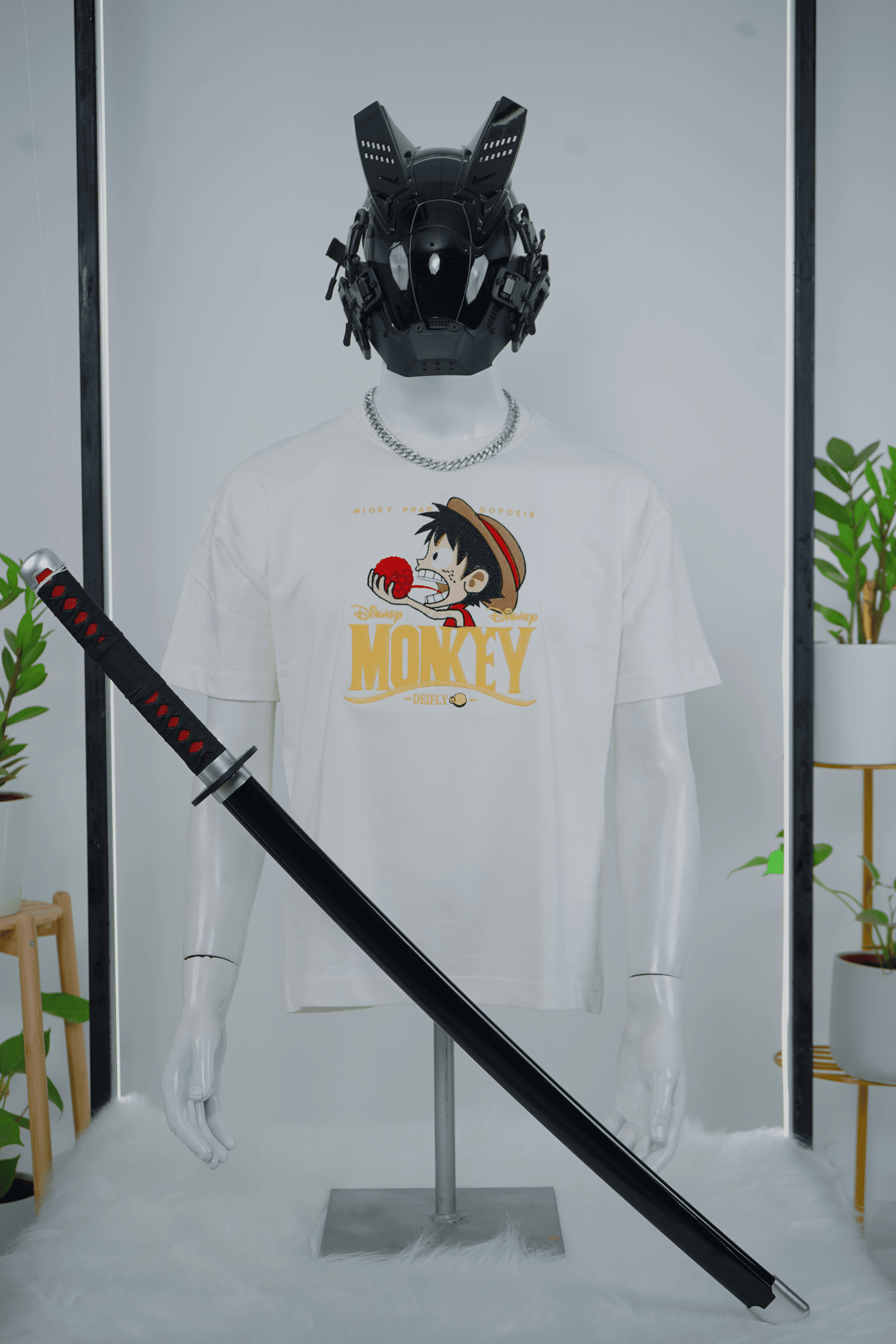 DISNEY LUFFY EMBROIDERY OVER-SIZED T SHIRT