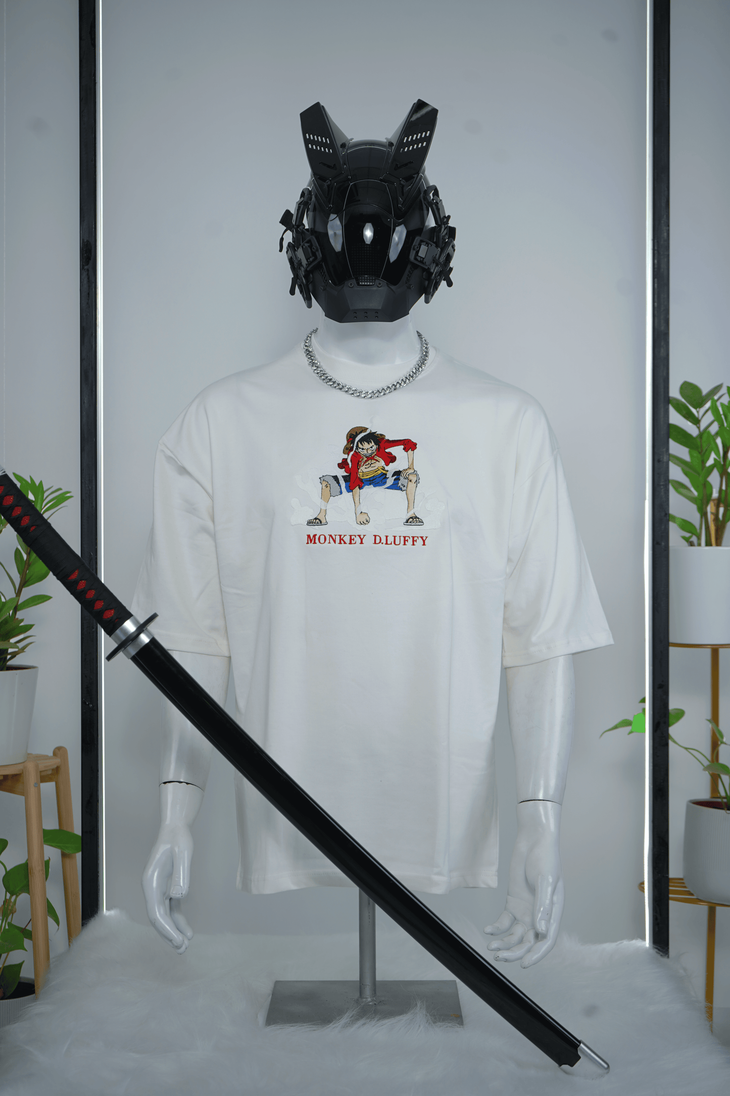 LUFFY EMBROIDERY OVER-SIZED T SHIRT