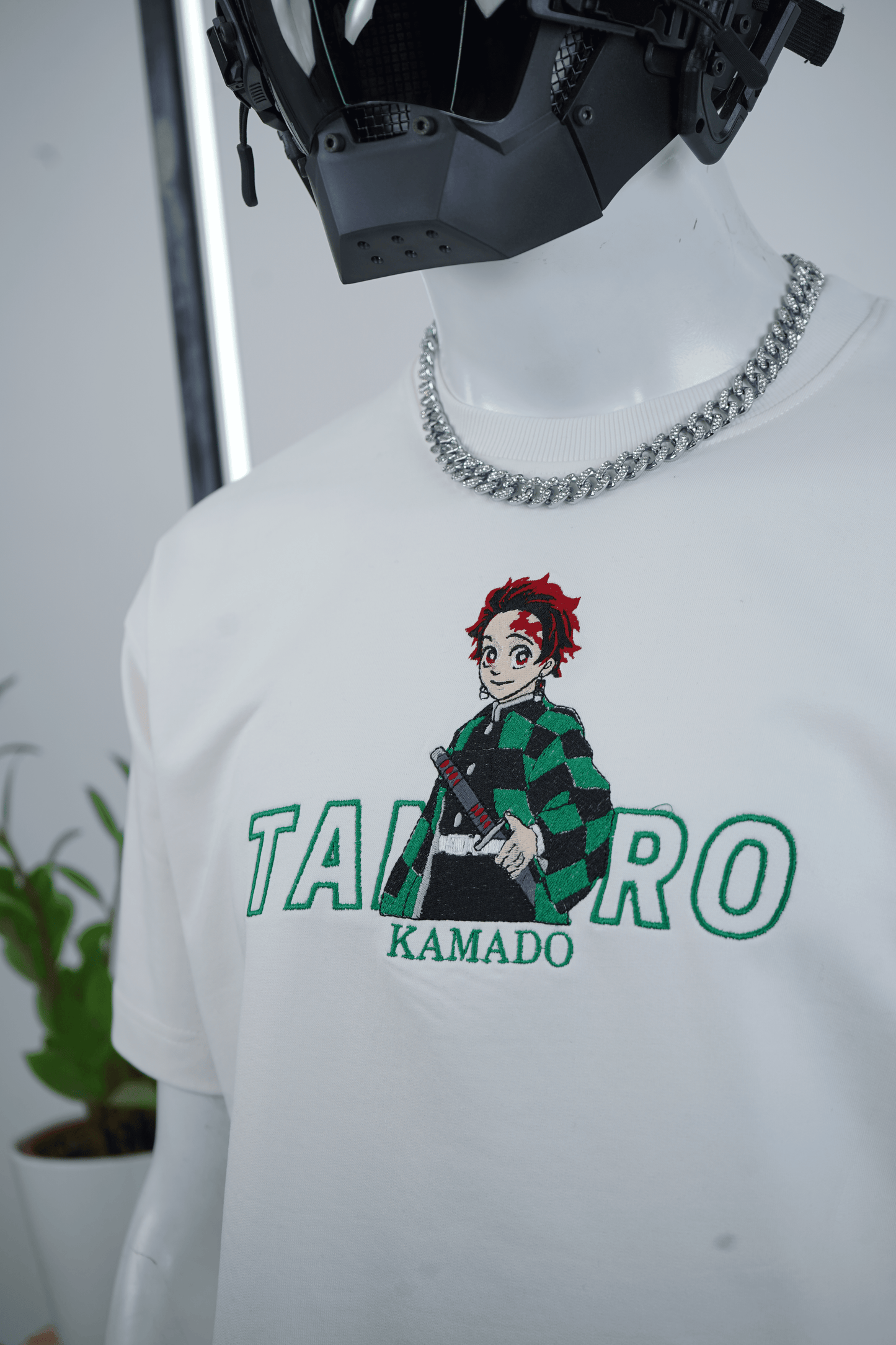 TANJIRO EMBROIDERY OVER-SIZED T SHIRT