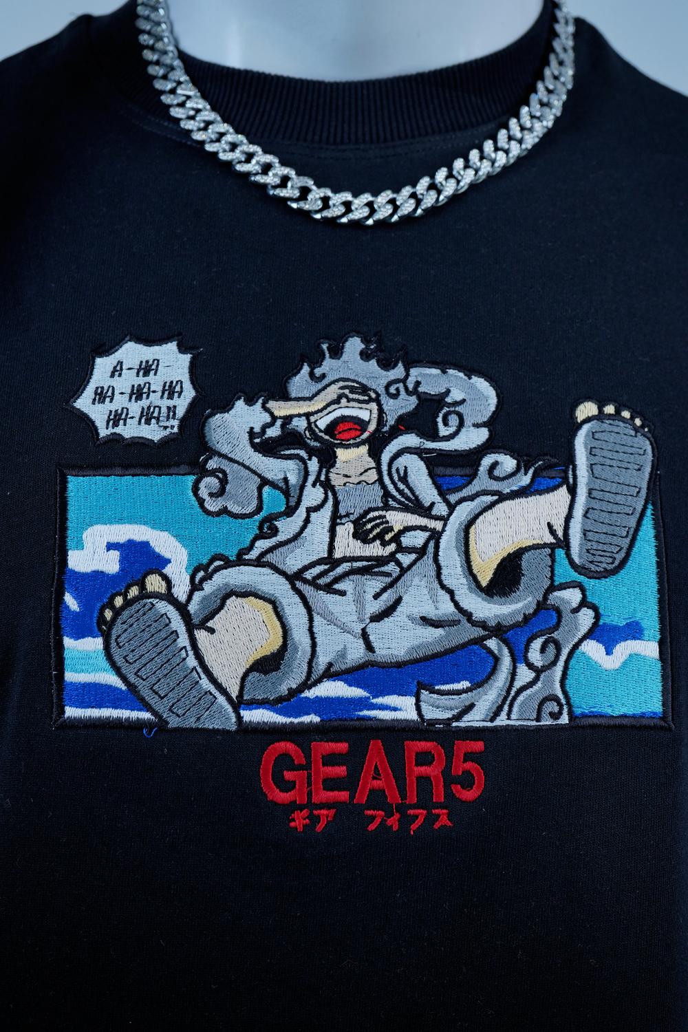 LUFFY GEAR-5 EMBROIDERY OVER-SIZED T SHIRT