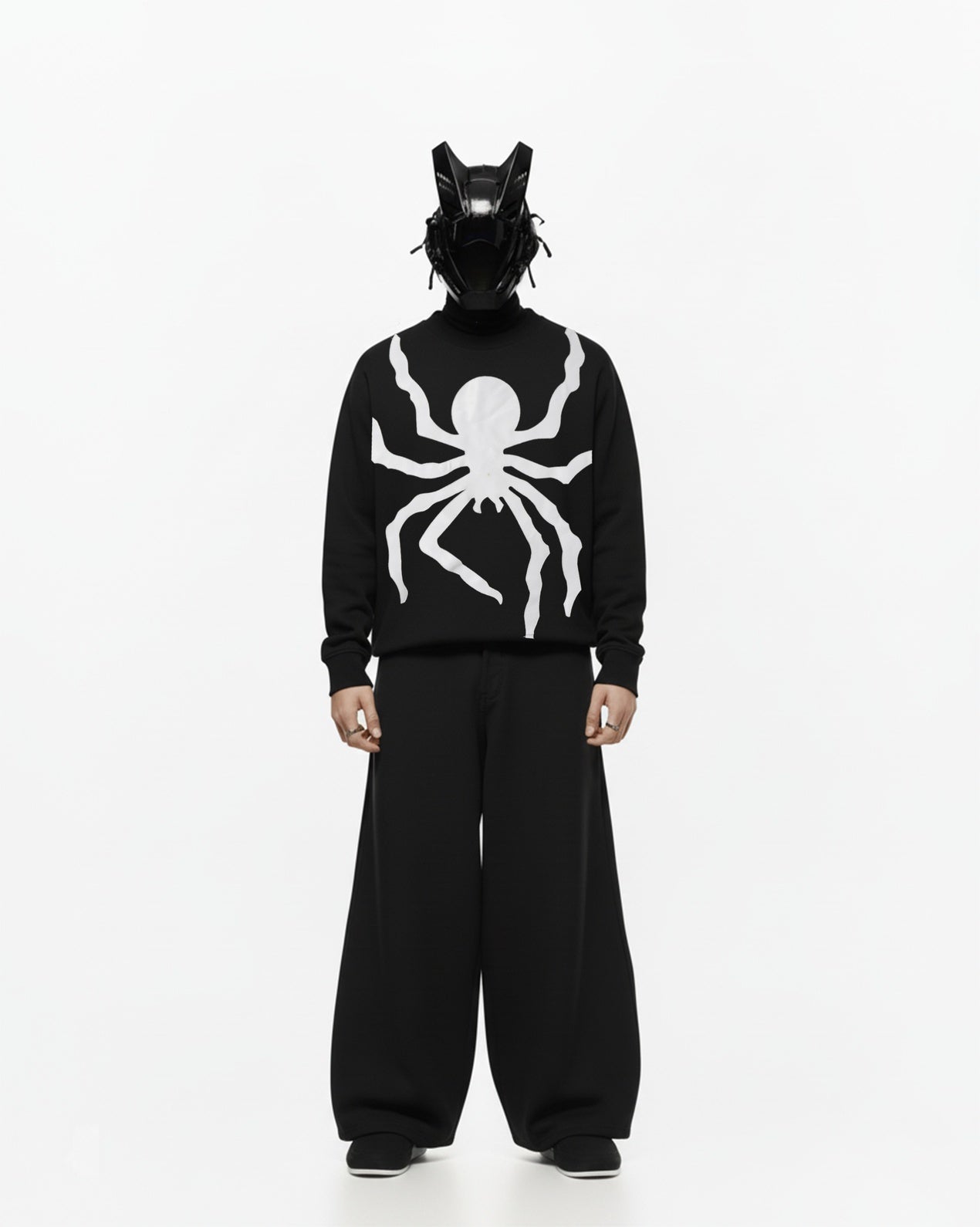 SPIDER APPLIQUE EMBROIDERY SWEATSHIRT