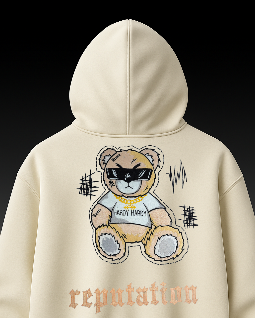 HARDY BEAR EMBROIDERED OVER-SIZED HOODIE