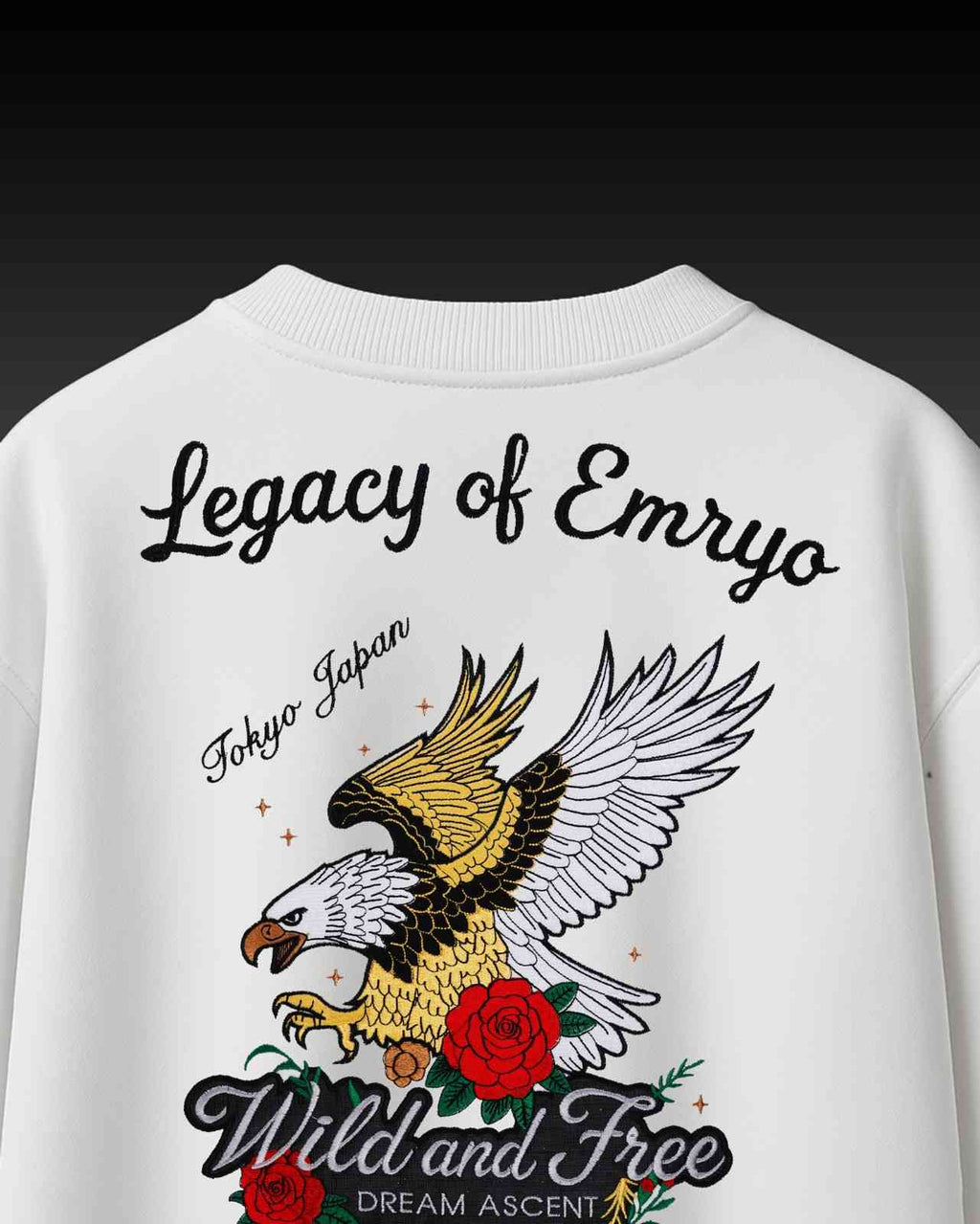 Eagle Of Legacy Embroidery Over-Sized T Shirt