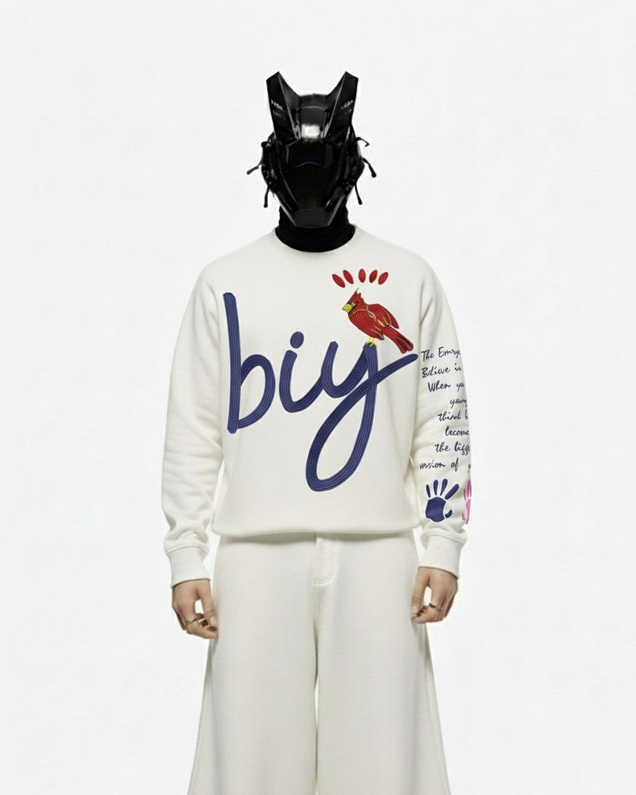 BELIEVE IN YOURSELF EMBROIDERY OVERSIZED SWEATSHIRT