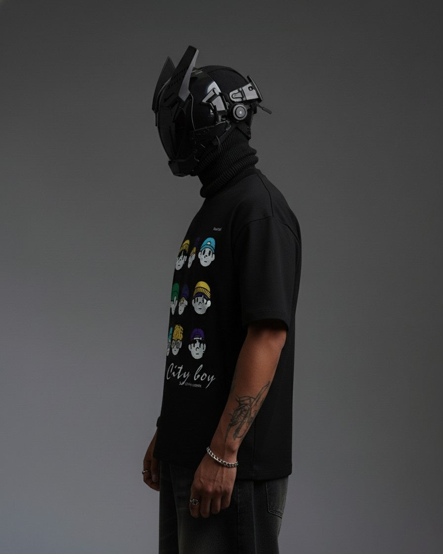 CITY BOY'S EMBROIDERY OVER-SIZED T SHIRT