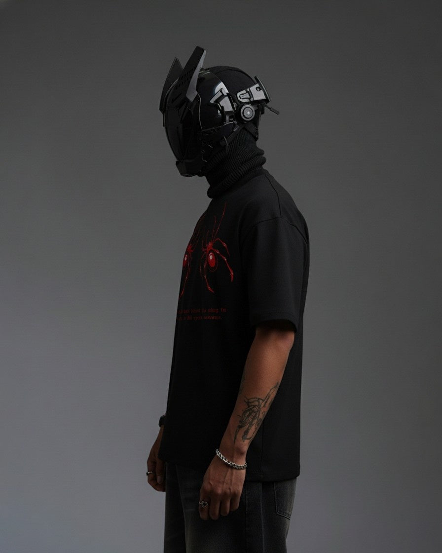 SPIDERS EMBROIDERY OVER-SIZED T SHIRT