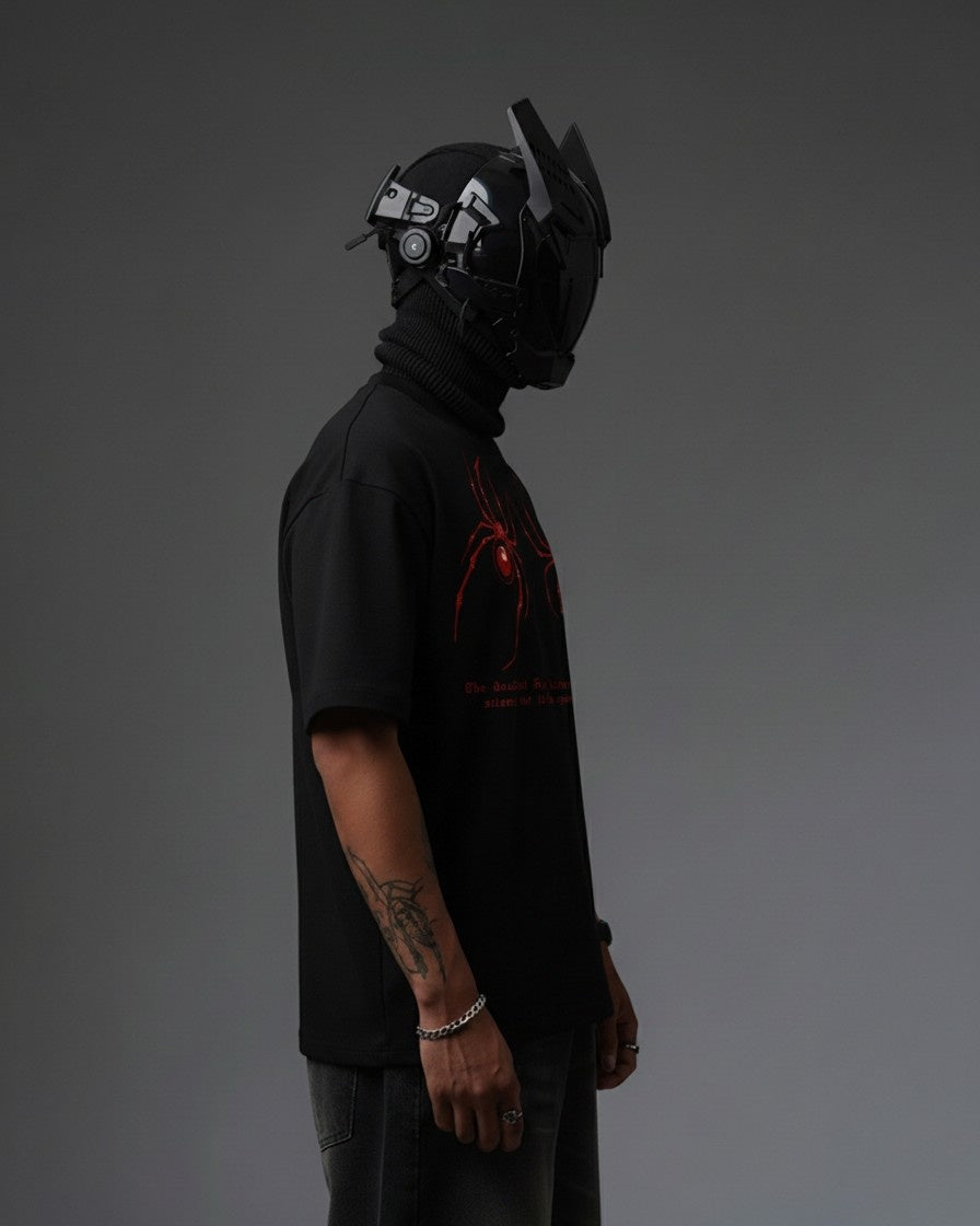 SPIDERS EMBROIDERY OVER-SIZED T SHIRT